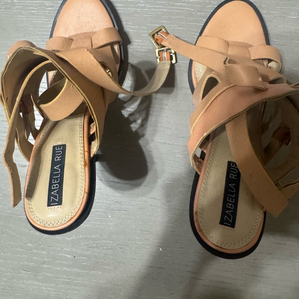 Izabella Rue Tan Strappy Sandals